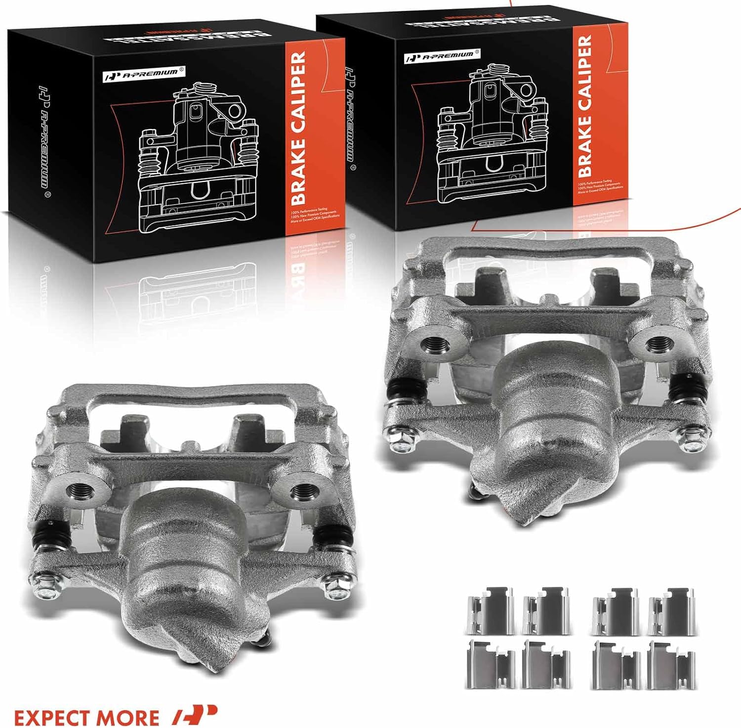 A-Premium Disc Brake Caliper Assembly with Bracket Compatible with Select Dodge, Freightliner and Mercedes-Benz Models - Sprinter 2500/Sprinter 2007-2018 - Rear Driver and Passenger Side, 2-PC Set