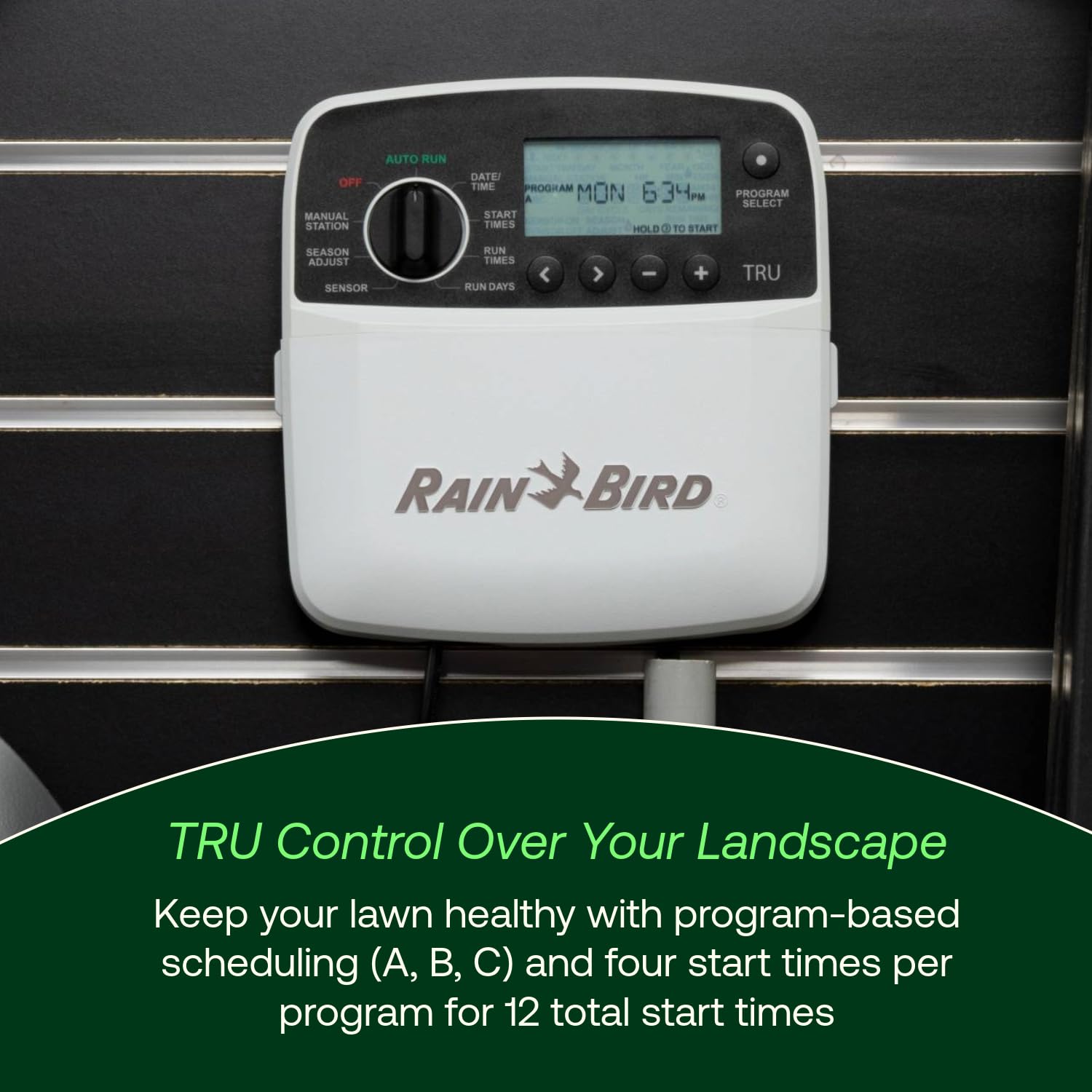 Rain Bird TRU6I Contrôleur/minuteur d'irrigation d'intérieur basé sur programme, compatible WiFi, 6 zones/station