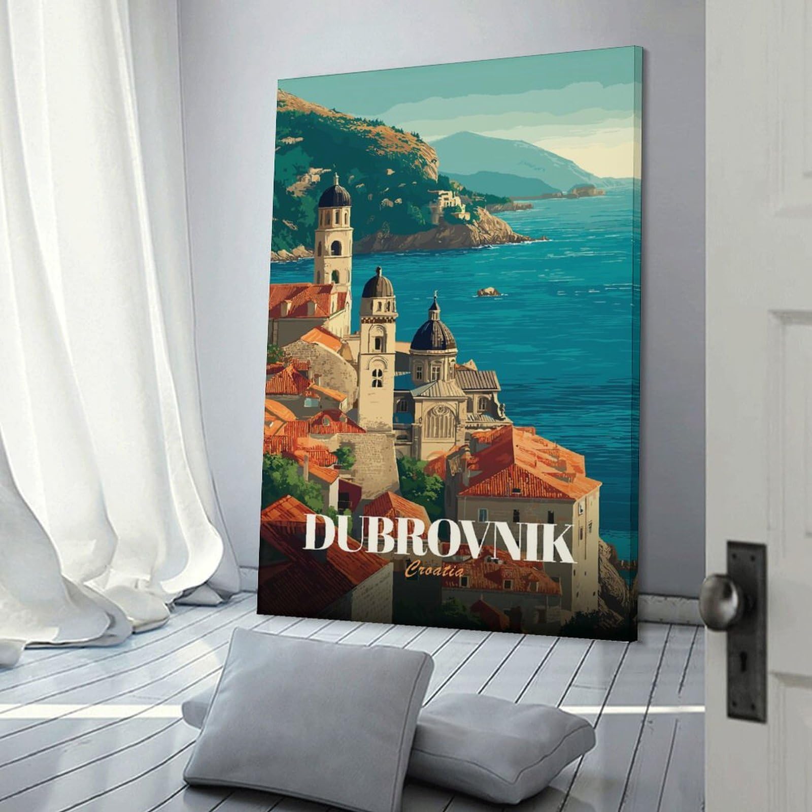 Junmoney Dubrovnik, Croatia Travel (3) Wall Decor Canvas Print 24x36inch(60x90cm), for Study, Office Or Apartment Decor, A Wall Art Gift for Fresh Interiors