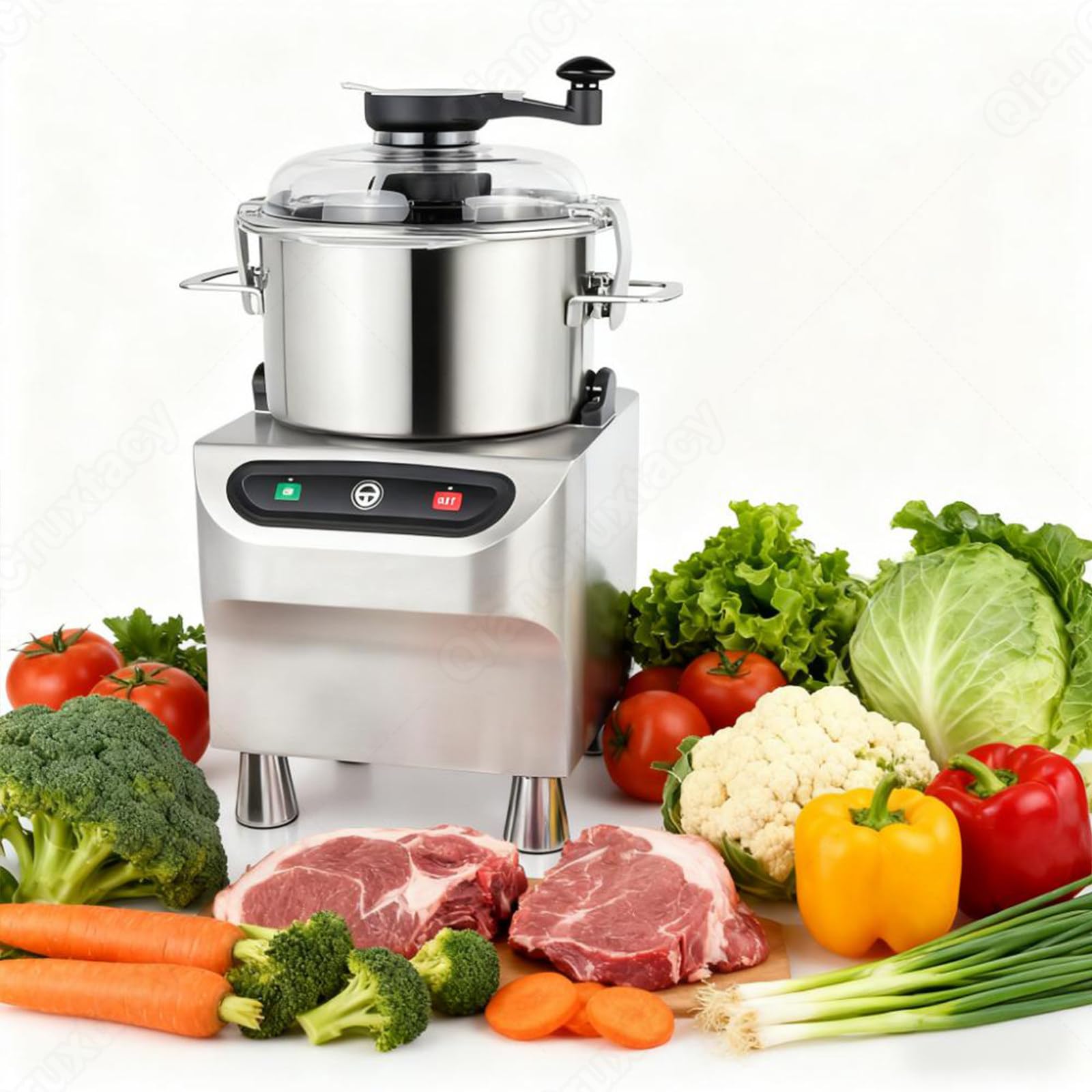 Robot kuchenny i maszynka do mięsa 1500 obr./min, duża miska 5–8 l, magnetyczna bezpieczna osłona, łatwe czyszczenie, do sosów, pierogów, przygotowywania posiłków, niezbędnik kuchenny (8 l