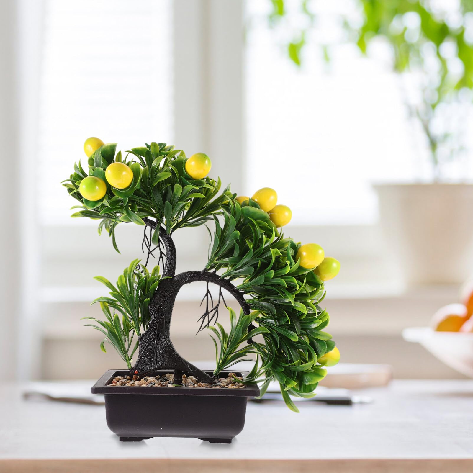 レモン　盆栽　4号陶器鉢つき　曲がり❗激レア❗ Amazon｜Didiseaon 人工 鉢植え 植物 人工 果物 レモン 木 盆栽