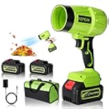 KEPEAK Leaf Blower Cordless with Battery and Charger, 600000RPM Portable Dust Cleaner Handheld Blowers, Turbo Jet Blower for Lawn Care, Patio, Yard & Car Drying