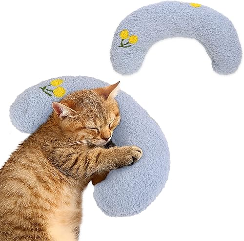 T'CHAQUE Almohadas suaves para cama de perro, compañero ideal para dormir para perros y gatos pequeños, almohada para el cuello de las mascotas para