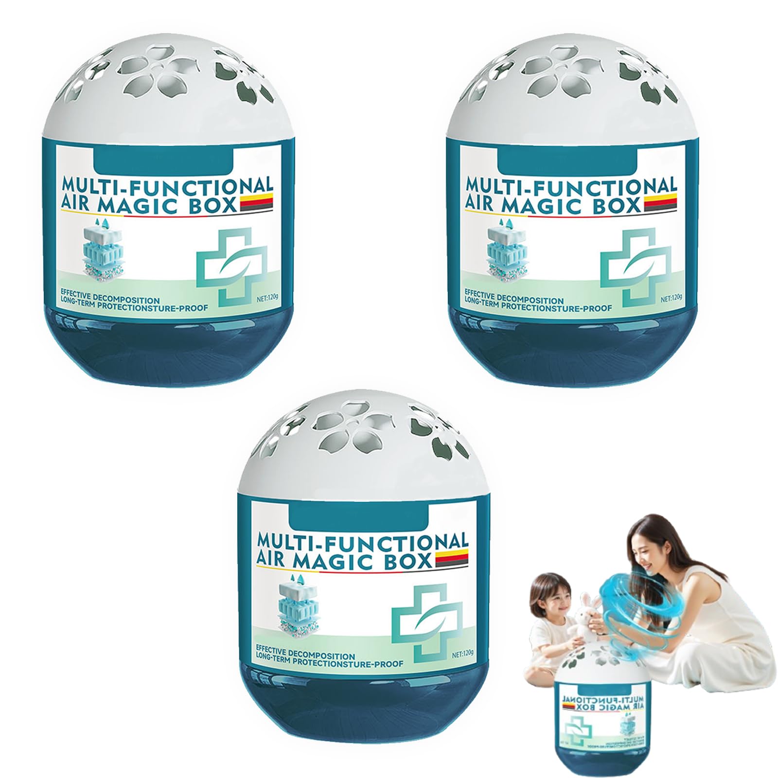 Air Magic Box, Indoor Air Purification Dust Removal Magic Box,Long-Lasting Fresh Air Suitable for Homes, Offices, Bedrooms, And Pet Areas (blue, 3)