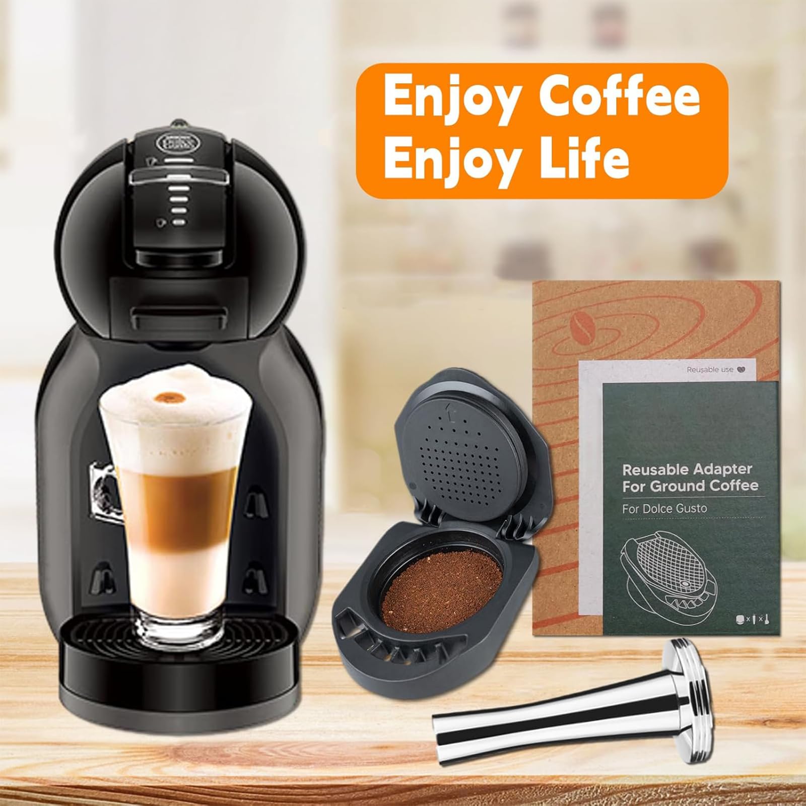 Capsule-adapter compatibel met Dolce Gusto, Nespresso koffiecapsuleconverter, geïntegreerd design, vibratie, wegwerp en herbruikbare capsuleaccessoires voor koffiezetapparaat