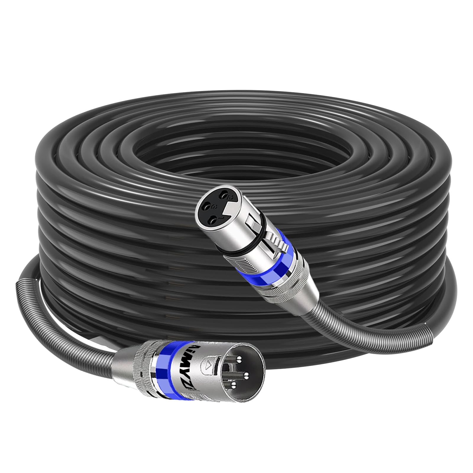 Cavo XLR per microfono, cavo bilanciato di alta qualità, con conduttori in rame puro, resistente da maschio a femmina a 3 pin, connettori in lega di zinco con molla in metallo, blu
