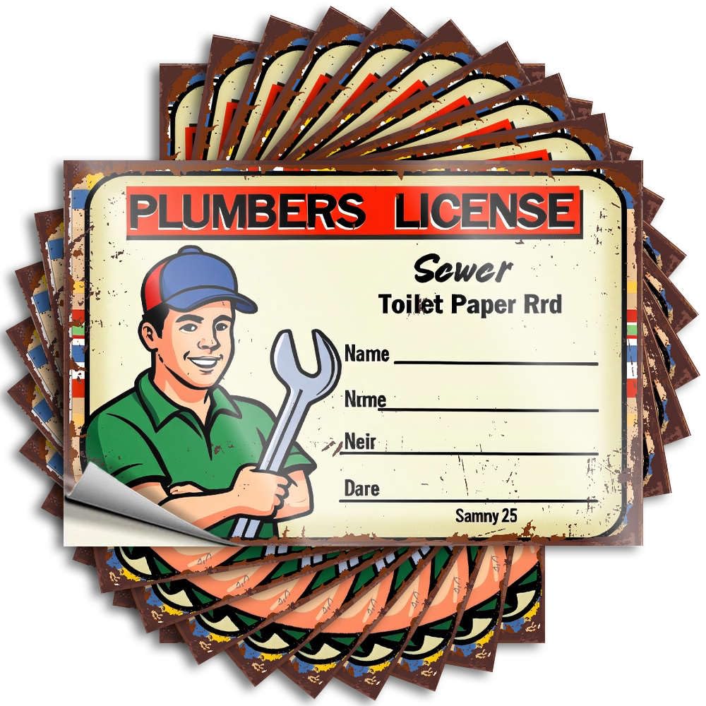 Teen Mini Bumper - Plumber's License for Sammy 25. Removable Decal Cover Easy Peel for Billiard(8X12CM)