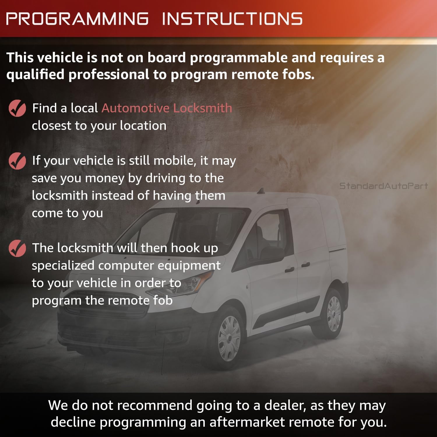 StandardAutoPart Smart Remote Flip Key Compatible with Ford Transit (2019-2021) Transit Connect (2019-2023) N5F-A08TAA 164-R8236 (Complete Unit)