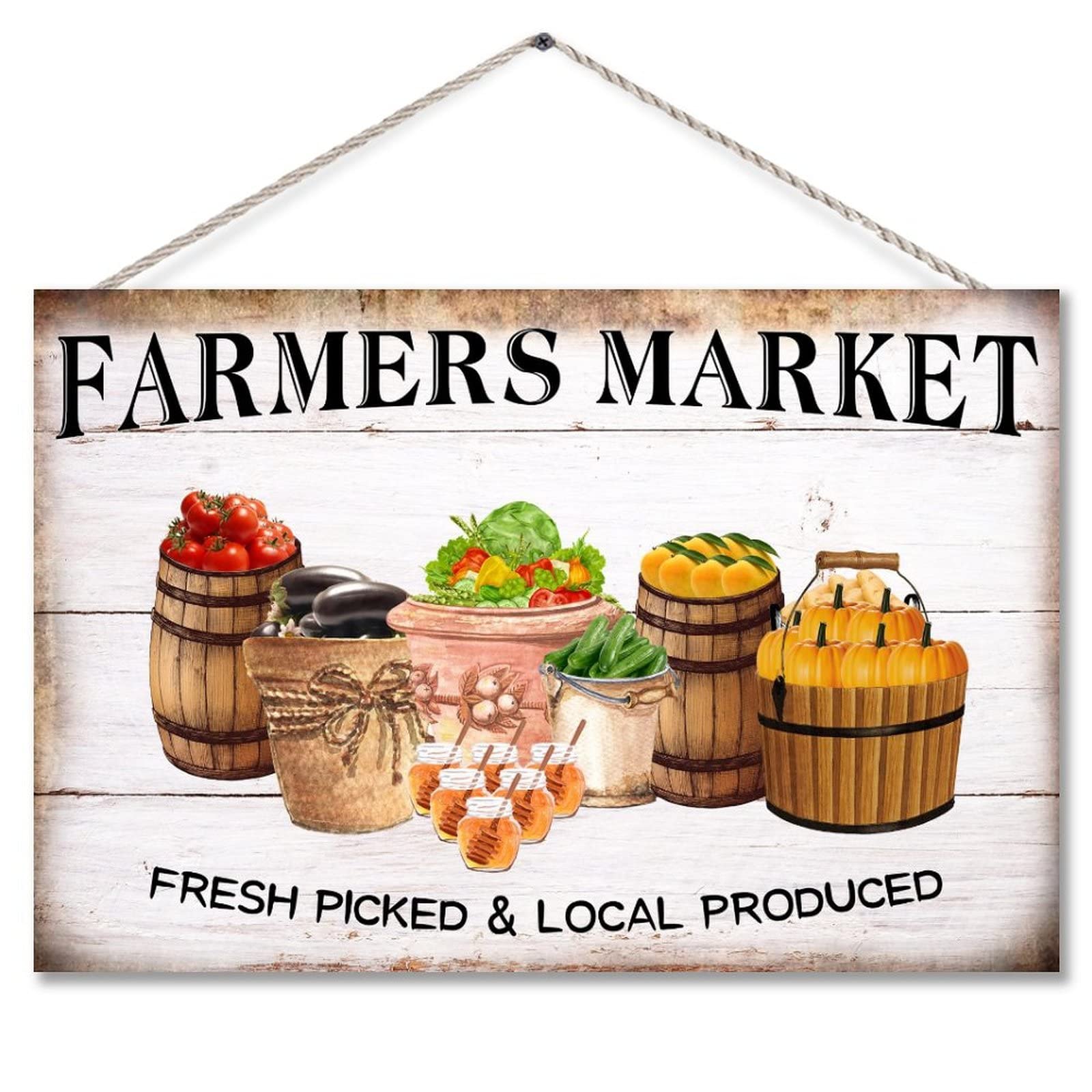 Amazon.com: TEANFUN Farmers Market Wood Sign - Farm House Decor - Farmers Living Room Sign - Housewarming Gift - Farm Hanging House Sign - General Store Sign, Pantry Decor, Kitchen Decor 12x18 amazon-com-teanfun-farmers-market-wood-sign-farm-house-decor-farmers-living-room-sign-housewarming-gift-farm-hanging-house-sign-general-store-sign-pantry-decor-kitchen-decor-12x18