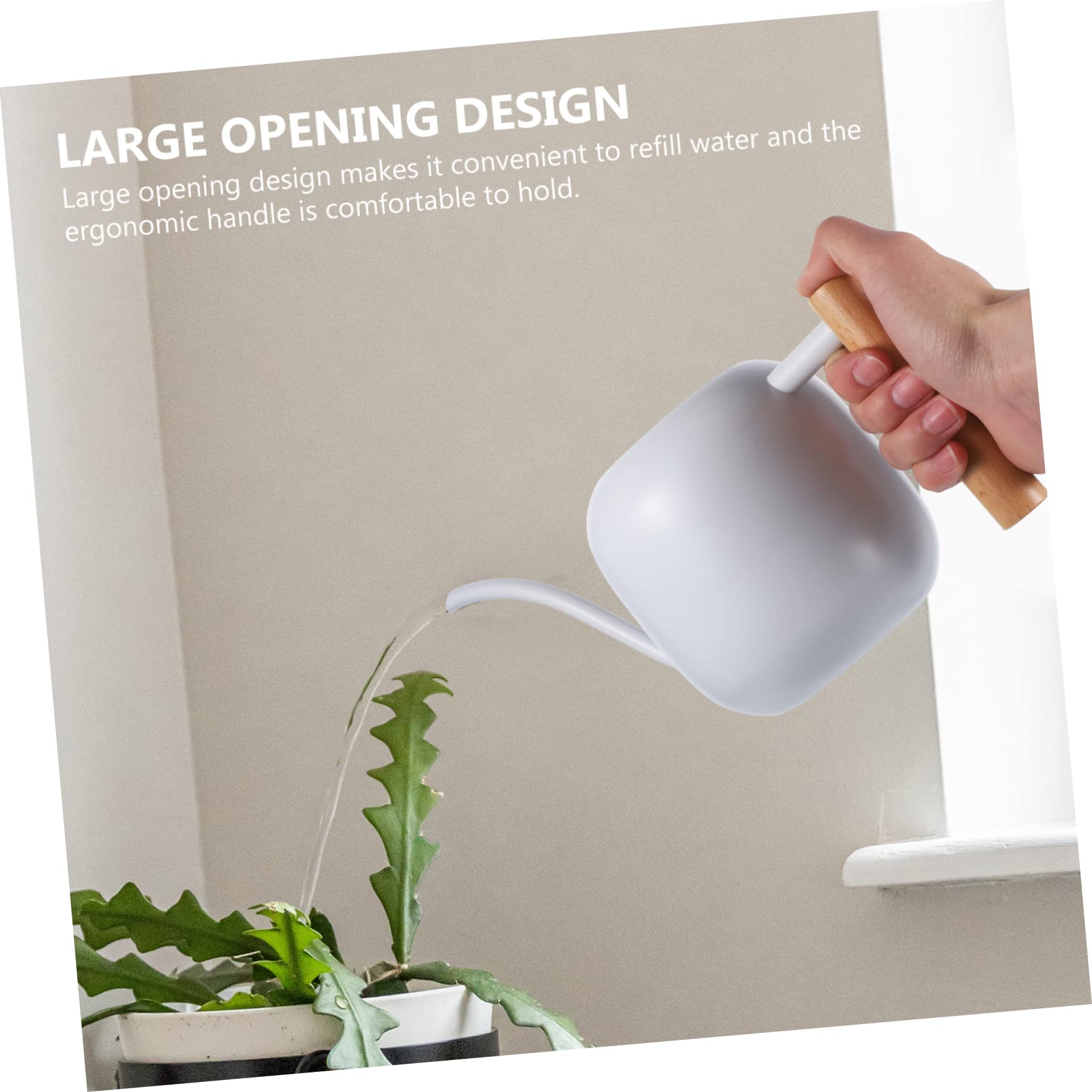 Mikikit Arrosoir Acier Inoxydable avec Long Bec et Poignée pour Arrosage de Plantes Intérieur Jardin Pratique et Ergonomique