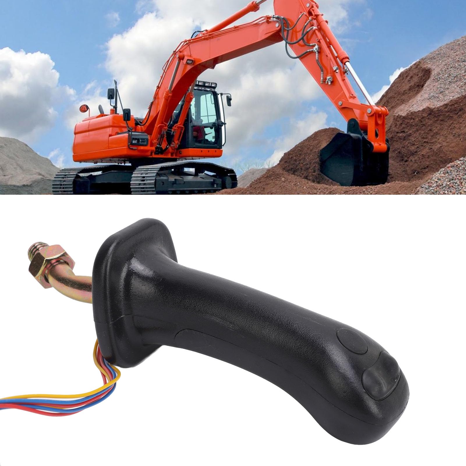 Poignées Manette Excavatrice 3 Boutons - 2pcs Levier Alliage Aluminium ABS Pour Doosan DH DX