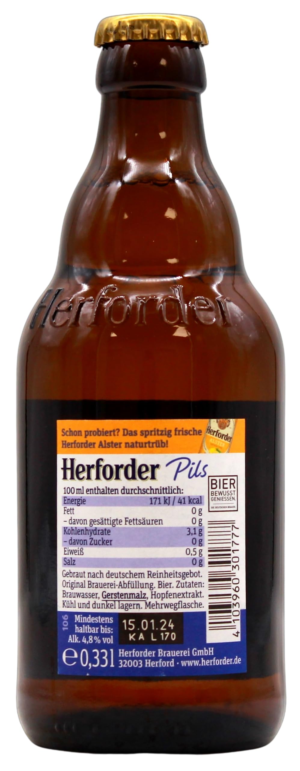 Herforder Pils, 27er Pack (27 x 0.33 l) MEHRWEG