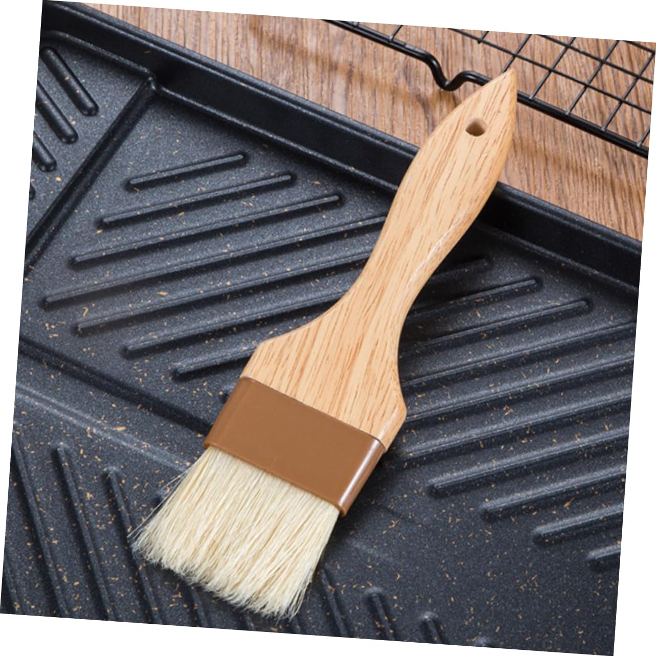 Toyvian Lot De 3 Pinceaux à Badigeonner Avec Poignée Ergonomique En Poils De Sanglier Résistants à La Chaleur Pour Barbecue Et Pâtisserie