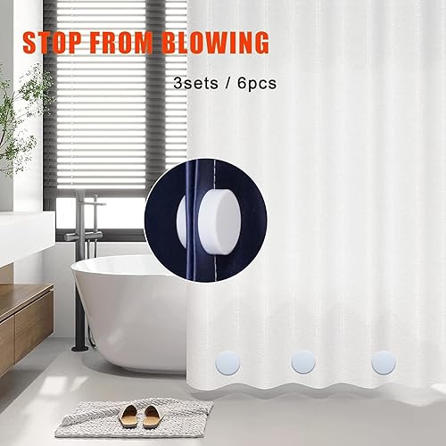 Miniatura 4 de 6 pesos blancos para cortina de ducha con imanes fuertes