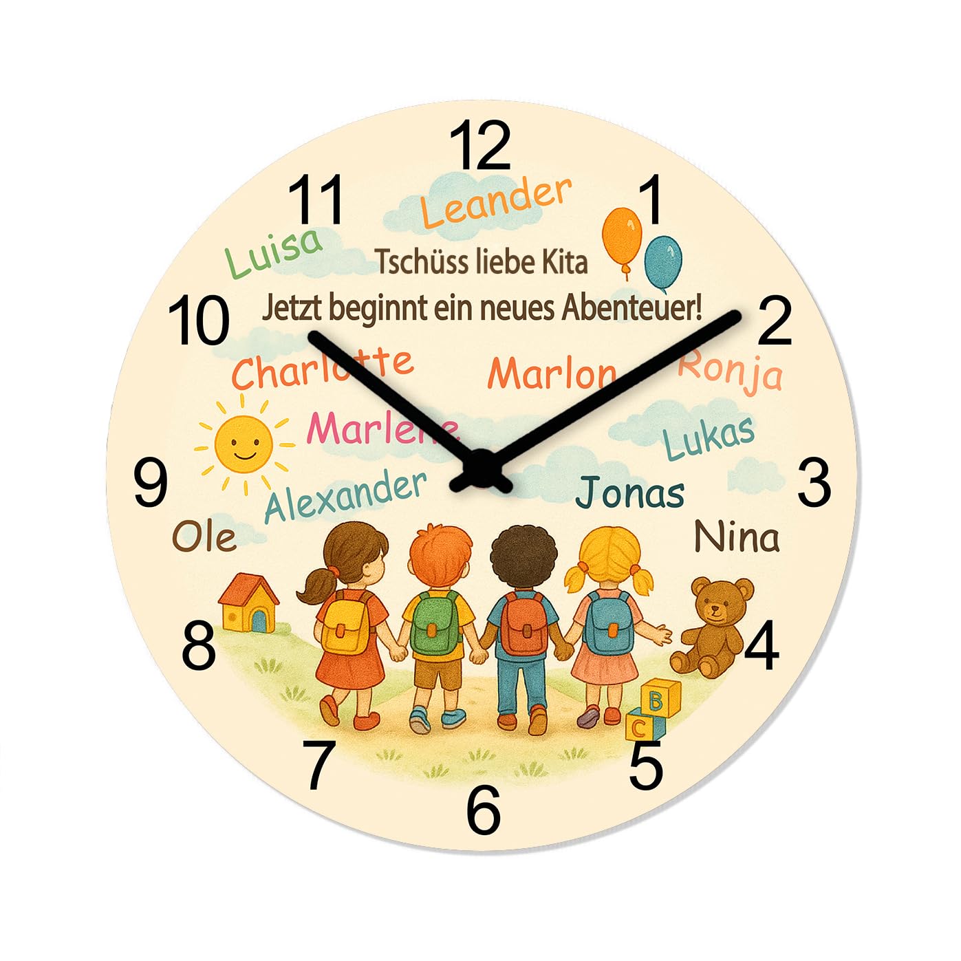 Abschiedsuhr für die Kita personalisiert Geschenk zum Kita-Abschied Kindergarten Abschiedsgeschenk mit Namen