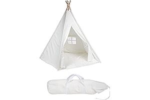 Trademark Innovations 6' Giant Teepee Play House of Pine Wood (White) for Adults