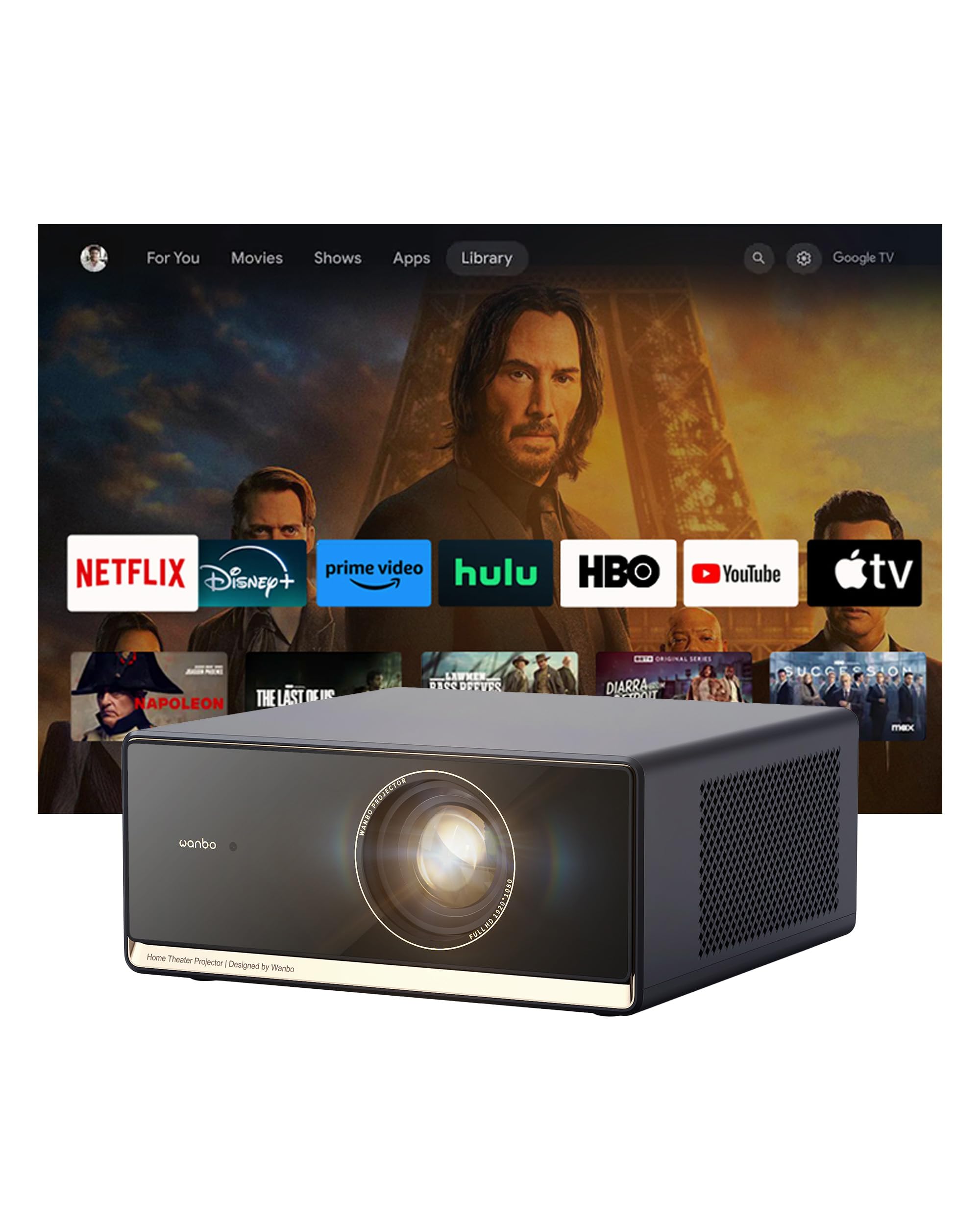 Wanbo X5 Pro 2025 1100lm Full HD Smart LED Projector. Inc 4K HDR10