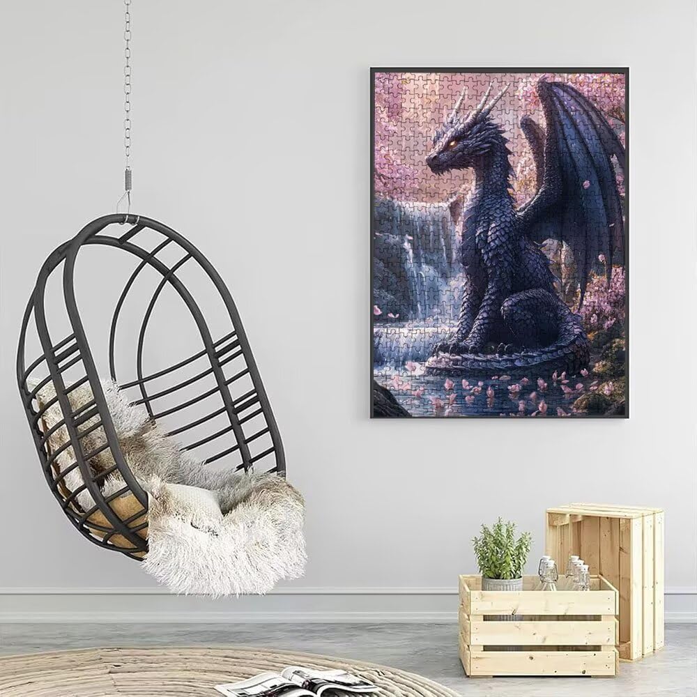 Wasserfall Drachen Puzzle 2000 Teile, Klassische Puzzles, Geschicklichkeitsspiel Puzzle für Erwachsene, Puzzlespiele für Die Ganze Familie, Mit Schöner Verpackung, Dekoration Puzzles DX0YL3-764