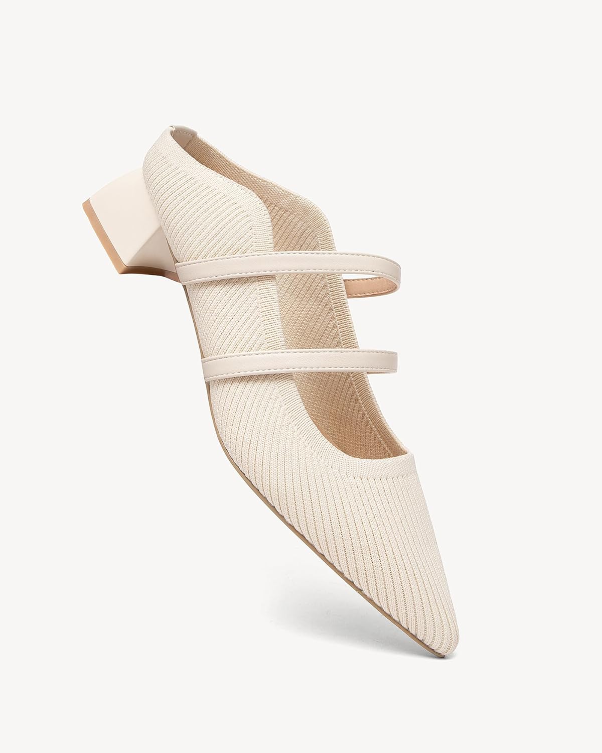 NEWBELLA Women's Pointed Toe Mules - Chunky Heel Slide Sandals for Women, Comfortable Commute Shoes, Open Back Summer Slippers, Casual Dressy Loafers - Image 2