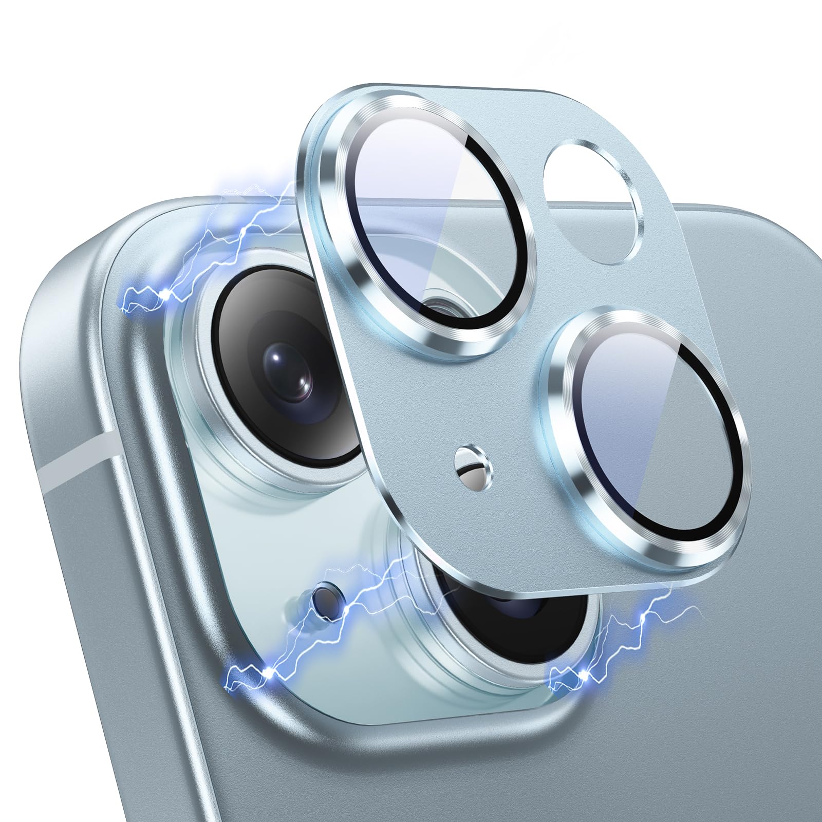 Korecase for iPhone 15/iPhone 15 Plus Camera Lens Protector,9H Metal Tempered Glass Camera Cover Scratch Resistant Case Friendly for iPhone 15 6.1" -
