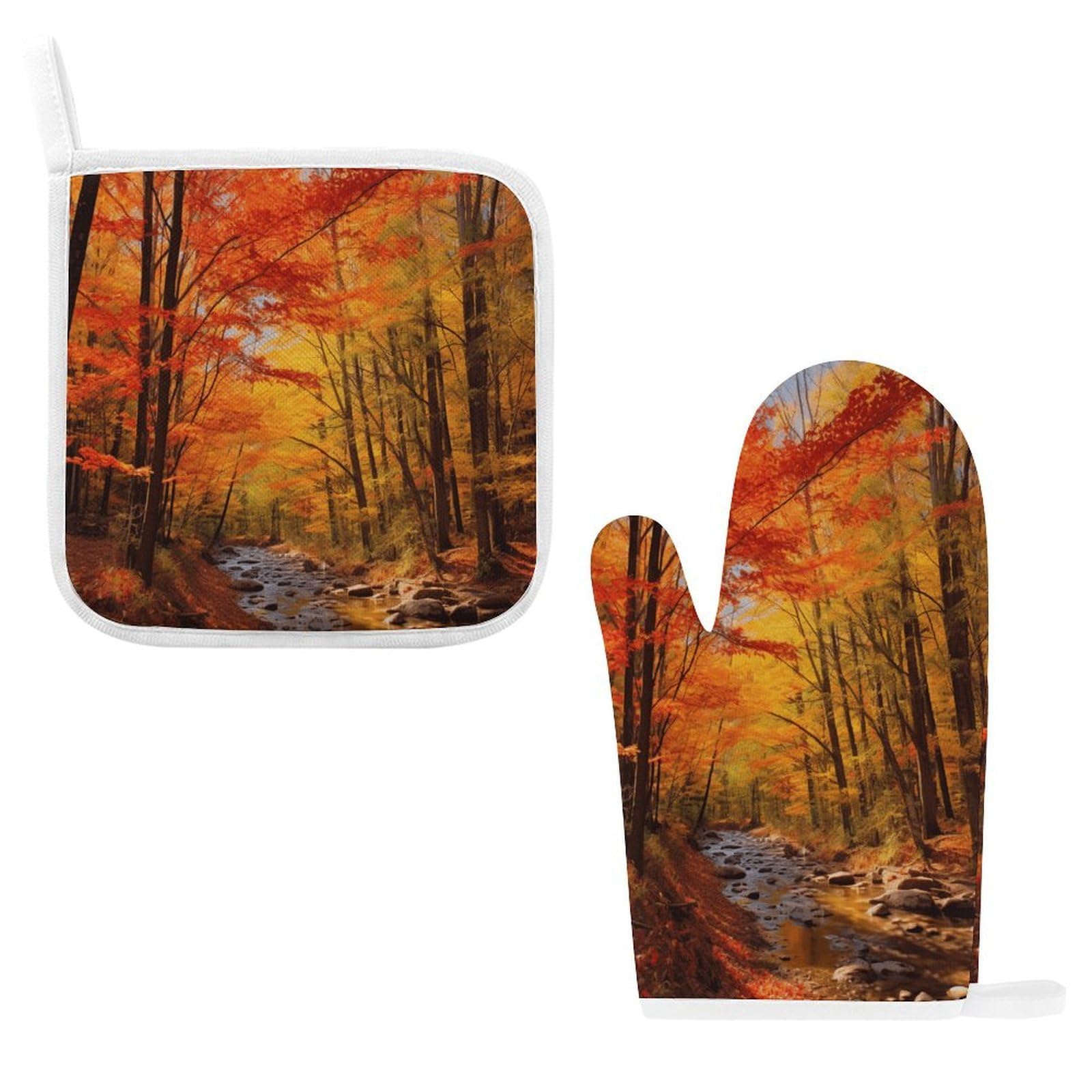 Fodpand Style Fall Foliage Oven Mitts And Pot Holders Sets