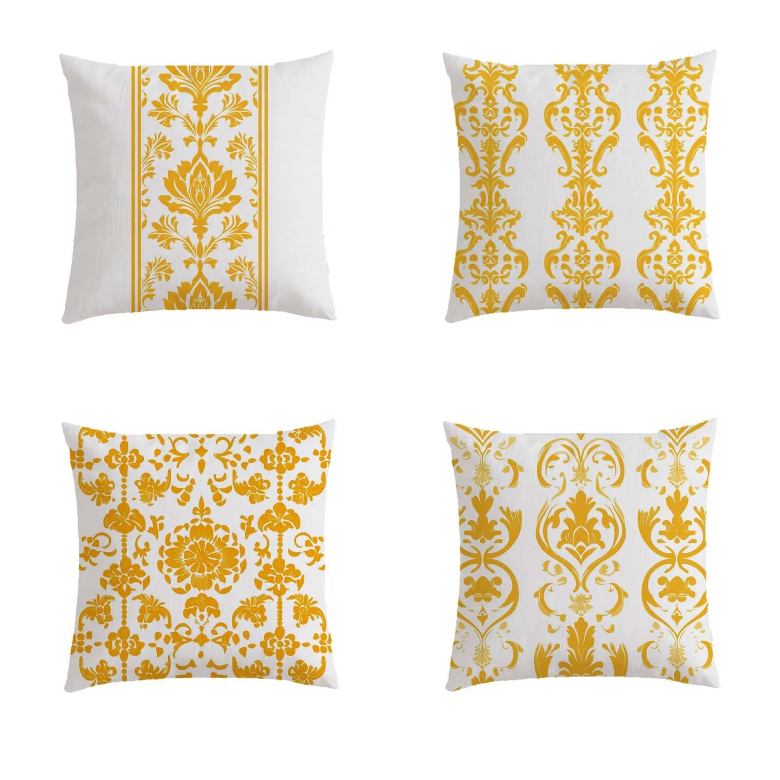 Housse de coussin extérieur jaune imperméable 50x50 pour embellir votre terrasse