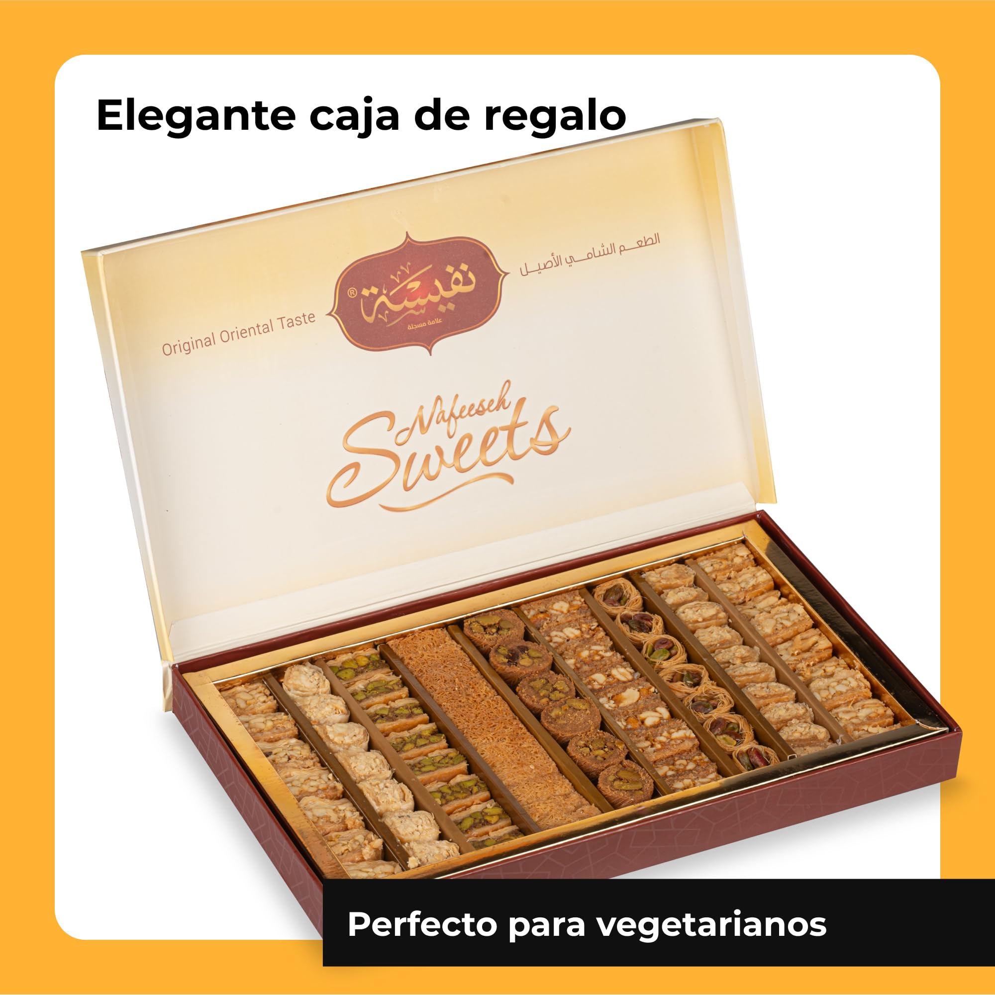 Dorimed Baklava 750g, 68 Piezas, Surtido Dulces Orientales con Pistachos y Anacardos en Elegante Caja de Regalo, Sin Conservantes, Sin Aditivos, Sin Colorantes