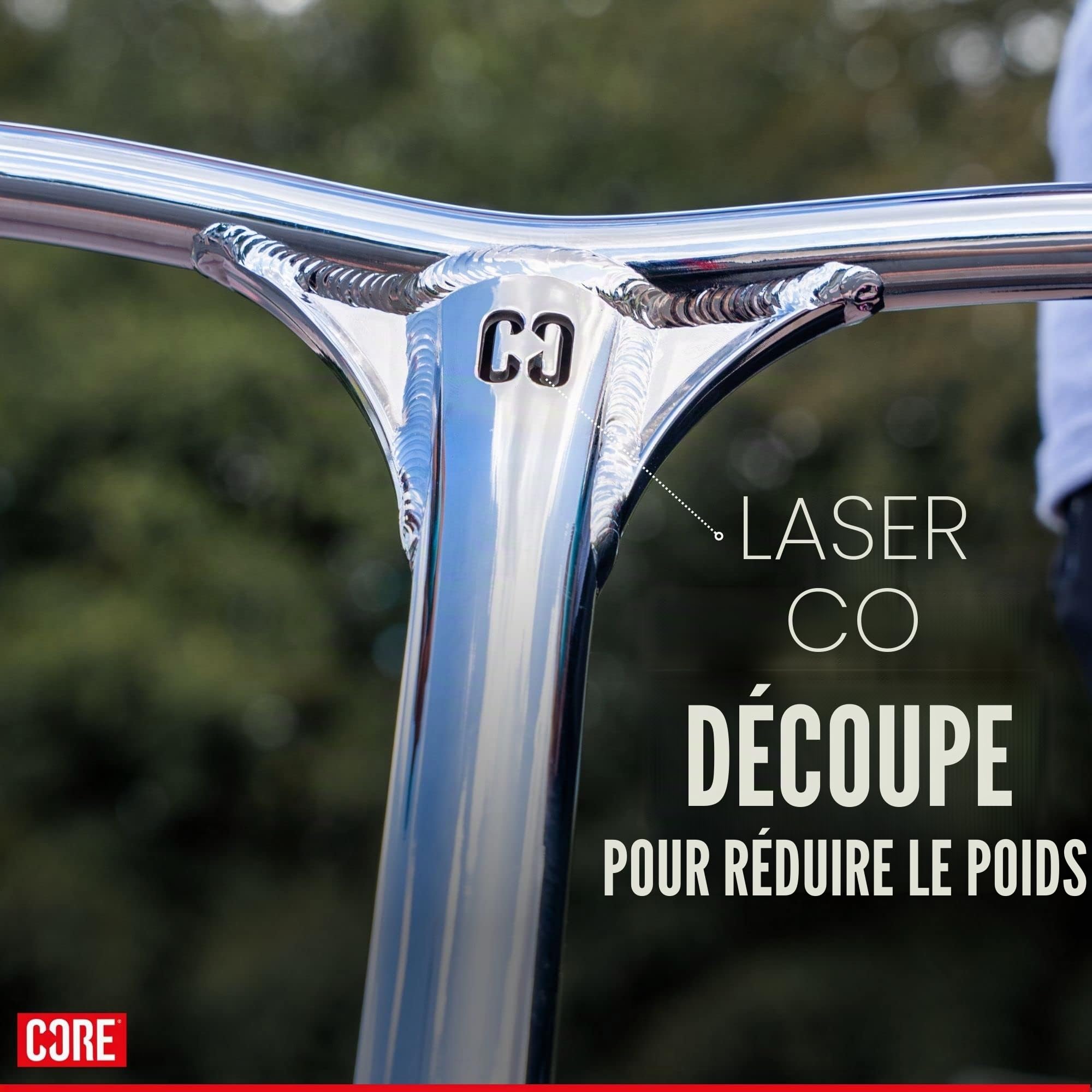 CORE SL2 Stunt-Scooter I Trick I Roller I Pièce de rechange I Guidon I Aluminium I Alu I IHC I Barre I Diamètre 35 I Hauteur 62 cm I Très léger (Chrome)