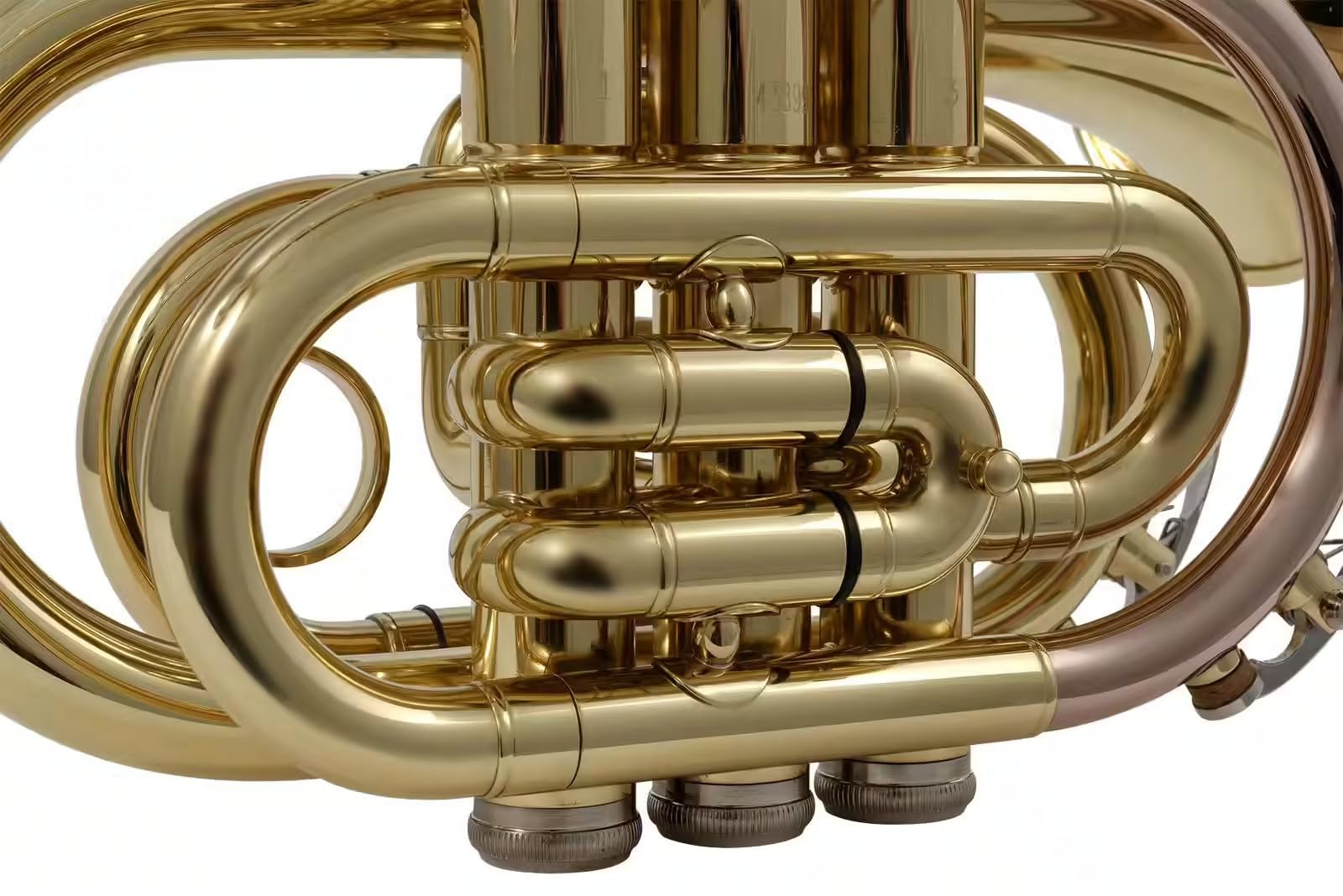 Woodbrass WTP200P – Si Lackierte Taschentrompete, Anfänger-Blasinstrument, spielfertig, 3 Monel-Kolben, kompakt & tragbar, Rucksackhülle & Mundstück inklusive