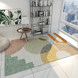 Nobranded Jinyuan Tappeti Geometrici Lavabili Moderni per Soggiorno | Tappeto Camera da Letto | Tappeto Antiscivolo 160x230CM