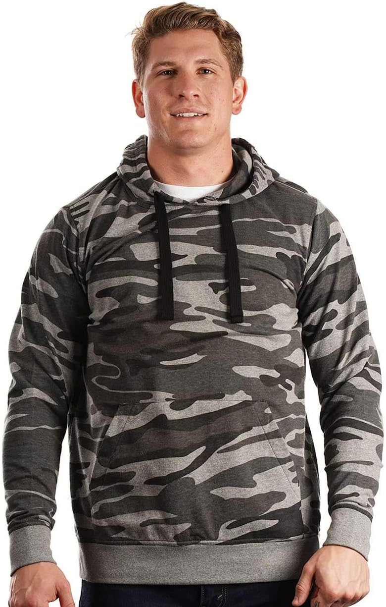 Burnside Enzyme-Washed French Terry Hooded Sweatshirt L Black Camo