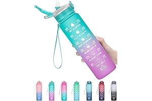 32oz Leakproof Motivational Sports Water Bottle: Stay Hydrated and On Track