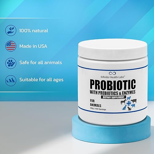 Miniatura 6 de Probióticos para perros y gatos - Polvo de enzimas y prebióticos para mascotas formulado por veterinarios para la salud digestiva, intestinal e