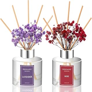 3.38 oz (100ml) 2pcs,Eucalyptus/Lemon Verbena Scented Reed Diffuser Set,Reed Diffuser & 12pcs Reed Diffuser Sticks,Home & Kitchen| Home & Bathroom Decor,Fragrance and Gifts
