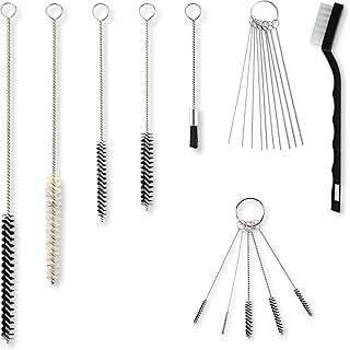 17 Piece Nylon Mini Cleaning Brush Set - Metal Straws, Airbrush, Spray Gun, Humming Bird Feeders, Coffee Machine, Tubing, Pipe