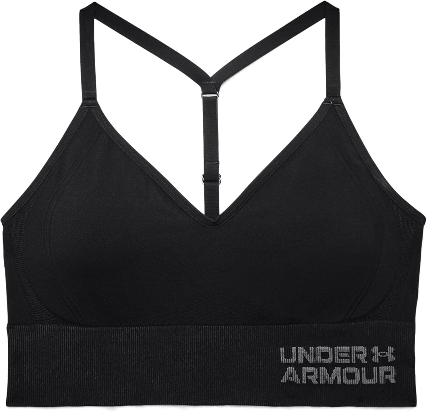 Under Armour Women's Seamless Low Sports Bra (as1, Alpha, l, Regular, Regular, Black/Pitch Grey) - Image 3