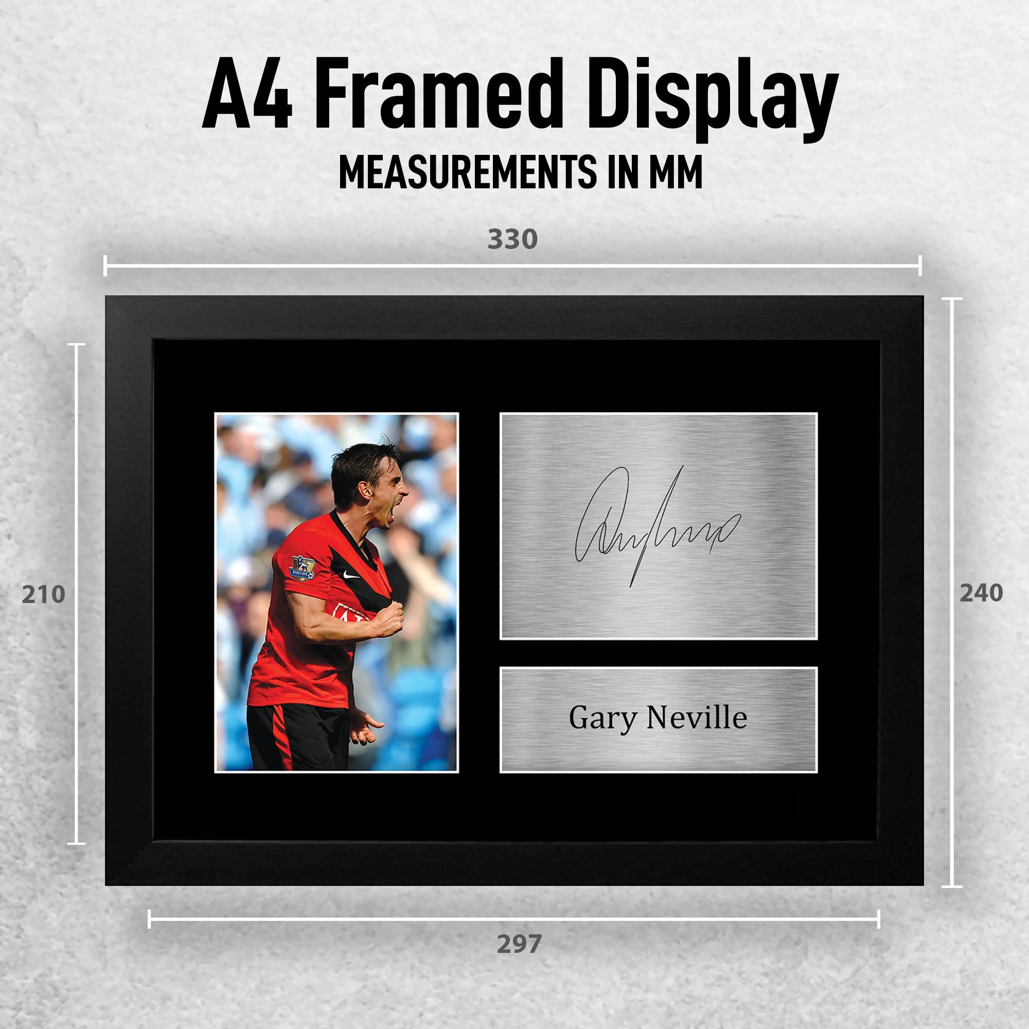 HWC Trading - Autografo, formato A4, motivo: Mark Hughes Man Utd, per tifosi di calcio e tifosi