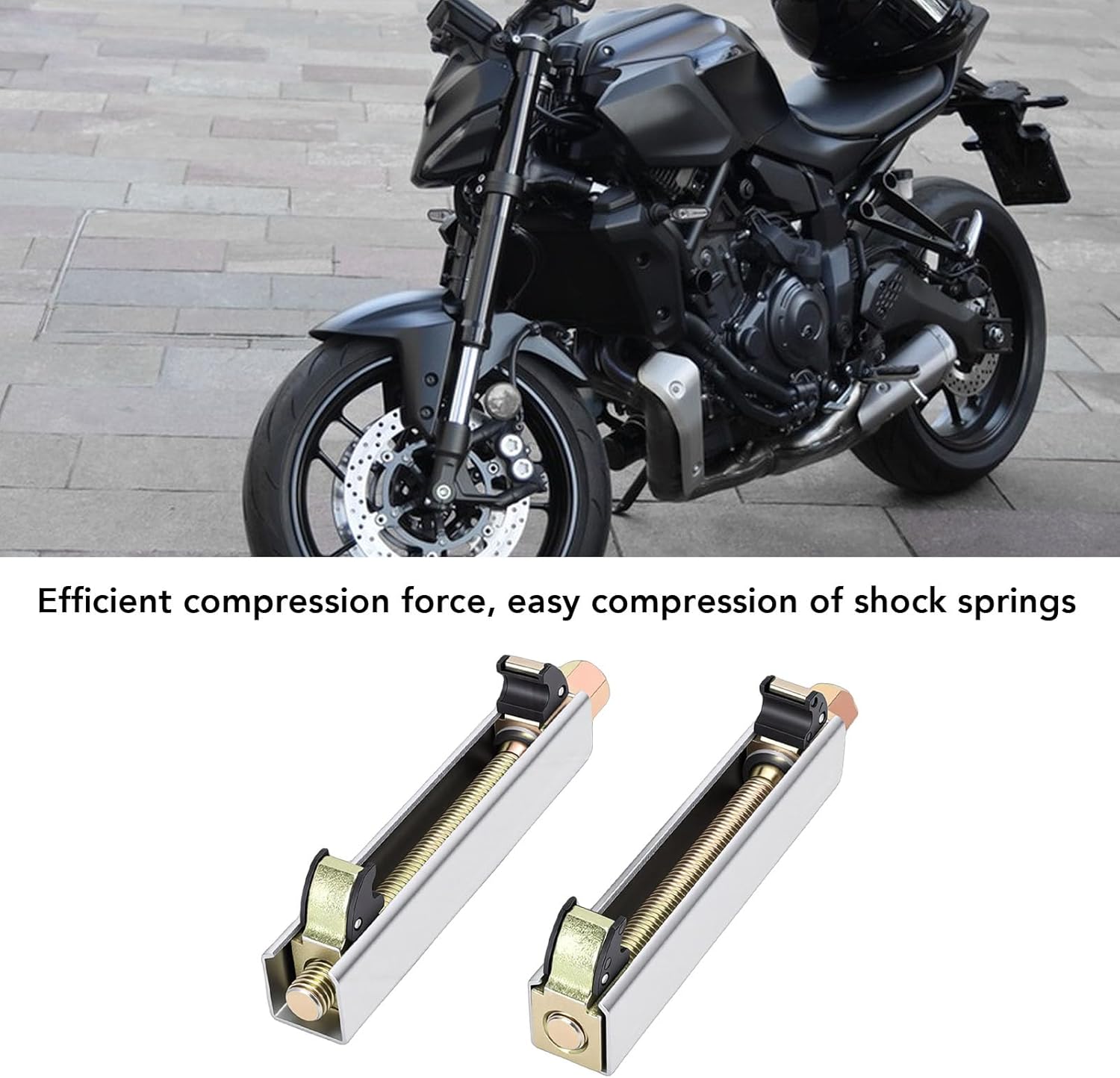 Motorcycle Shock Spring Compressor, Carbon Steel Shock Spring Compression Tool with 3/8in Interface, for Motorcycle Car Electric Vehicle Trike Absorber Maintenance