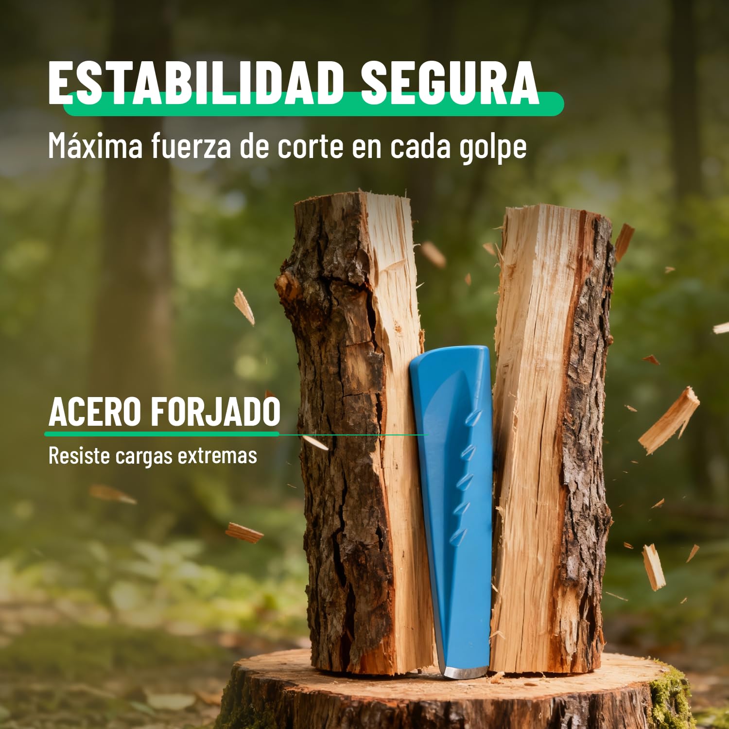 greate 2X Cuña Forestal Acero para Madera - astilladora de Troncos Resistente al Desgaste y Duradera Templado C45 - Partir leña, cuña leña, astillador de Troncos