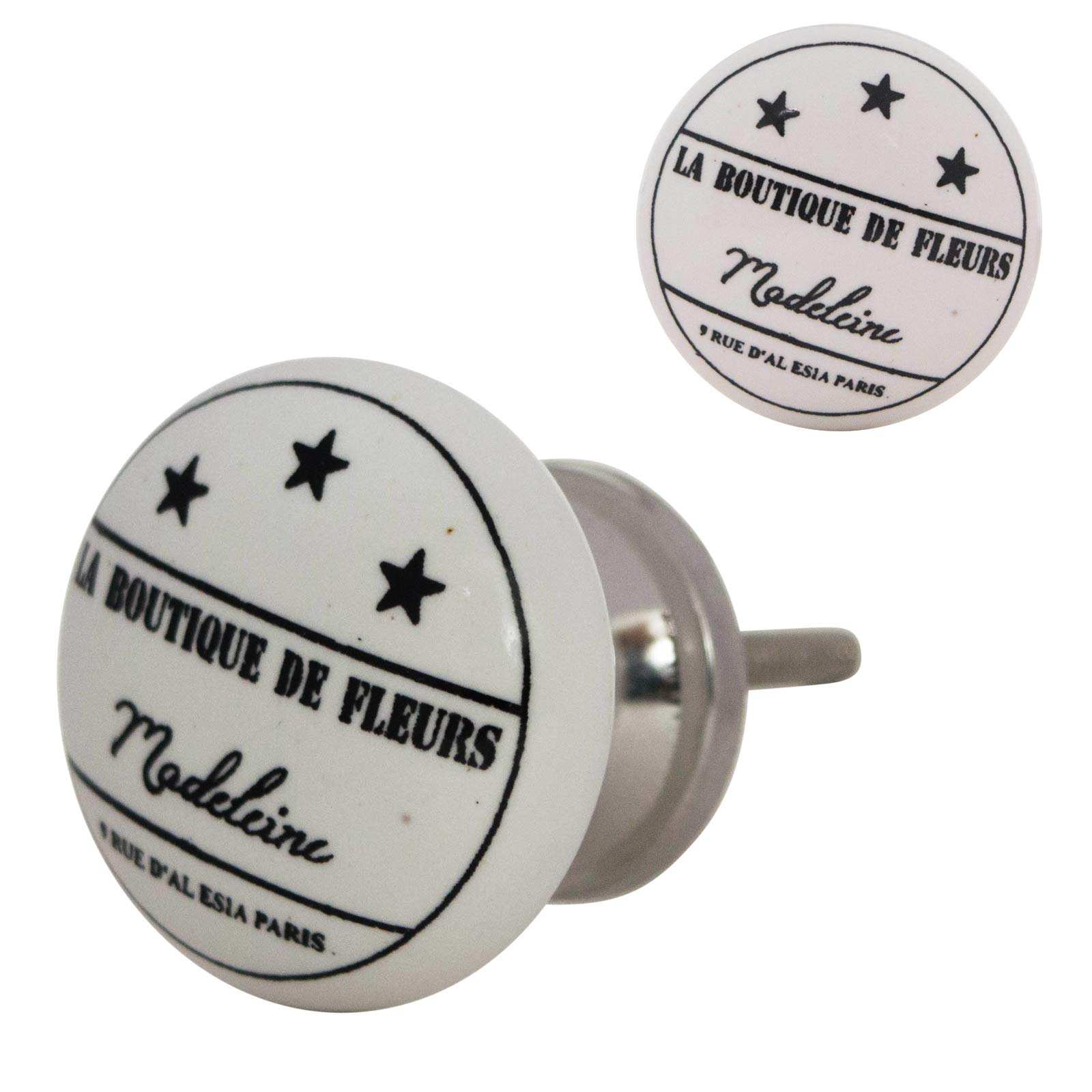 Knober Vintage Möbelknopf weiß Keramik Porzellan französisch Landhausstil Shabby-Chic 40mm Knauf Türgriff (Madeleine) Baumarkt