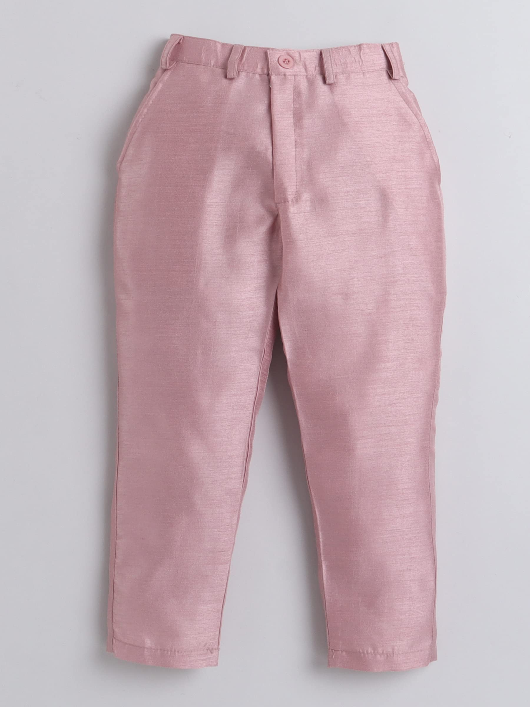AHHAAAA Kids Ethnic Cotton Silk Blend Nehru Modi Jacket Kurta & Pyjama Set for Boys 8104 (13-14 Years, Pink) 3