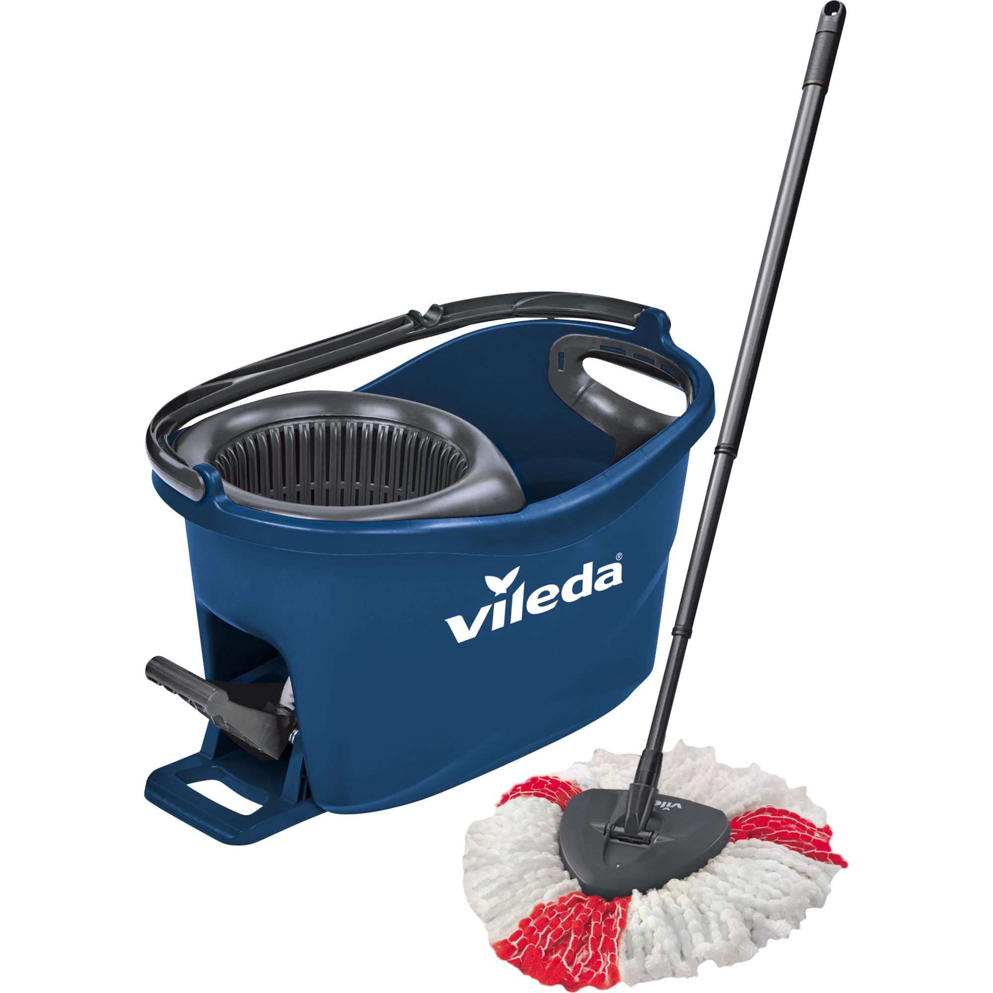 Vileda Turbo Colors - Juego Completo de Fregona y Cubo con Escurridor, Color Azul, 486 X 296 X 293 mm