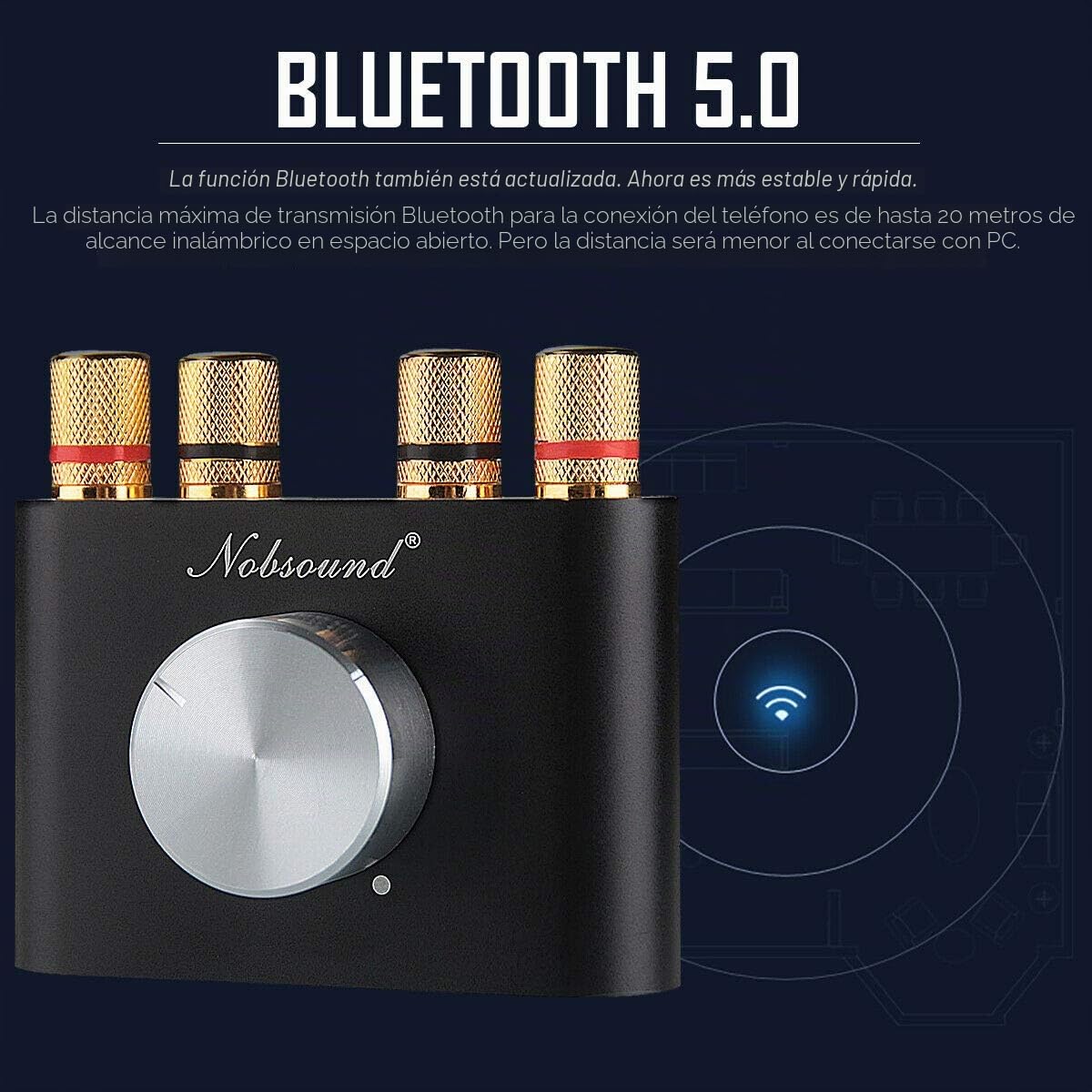 Nobsound 100W Bluetooth 5.0 Mini-Verstärker & Douk Audio BS-1 Bass Shaker Combo: Immersives Heimkino- und Gaming-Hörsystem mit haptischem Feedback