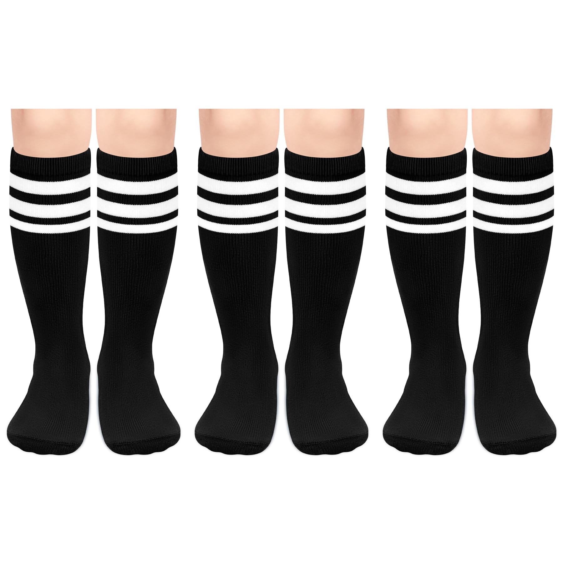 Olreco 3 Pack Toddler Soccer Socks Kids Baseball Socks Boys Girls Softball Sock Youth Football Sock Athletic Accessories
