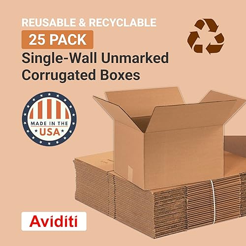 Miniatura 15 de Aviditi Cajas de cartón corrugado de 16 x 12 x 4, planas de 16 pulgadas de largo x 12 pulgadas de ancho x 4 pulgadas de alto, paquete de 25 Envío