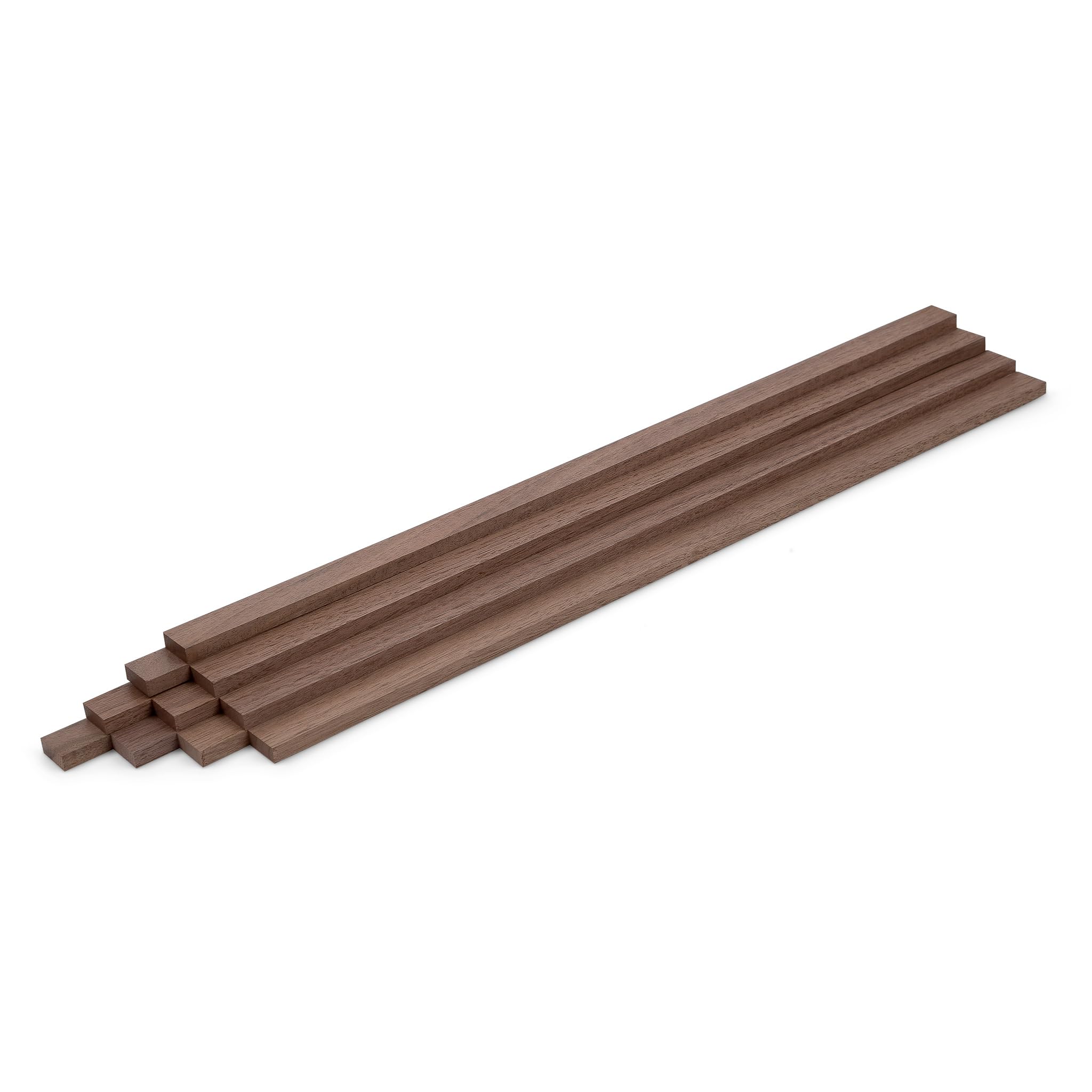 10er‑Set Holzleisten Nussbaum gehobelt 500 × 25 × 8 mm – Massivholzleisten naturbelassen & verleimfertig – für Möbelbau & Innenausbau