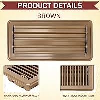 Vista 3 de 2 piezas de cubiertas de ventilación de piso de 4 x 10 pulgadas, registro de piso resistente, cubiertas de ventilación de calor de metal con acabado