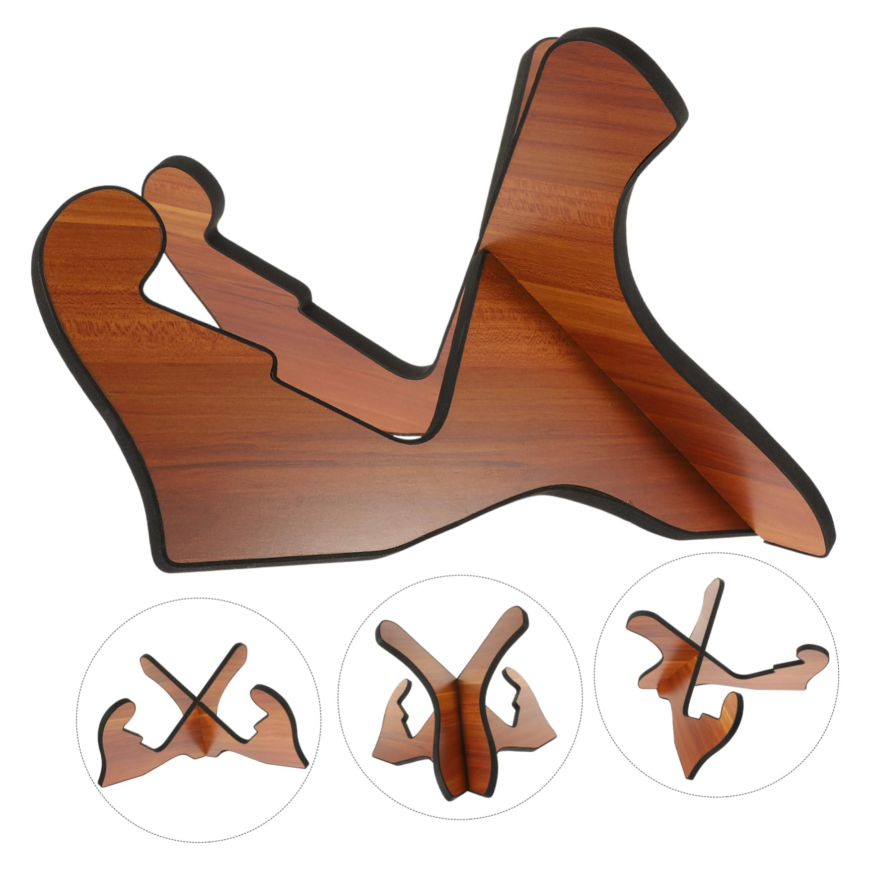 Hemobllo Supporto per Chitarra da Terra Portatile X in Legno Marrone | Smontabile, per Negozio e Casa, Adatto a Basso e Chitarra, Finitura Elegante