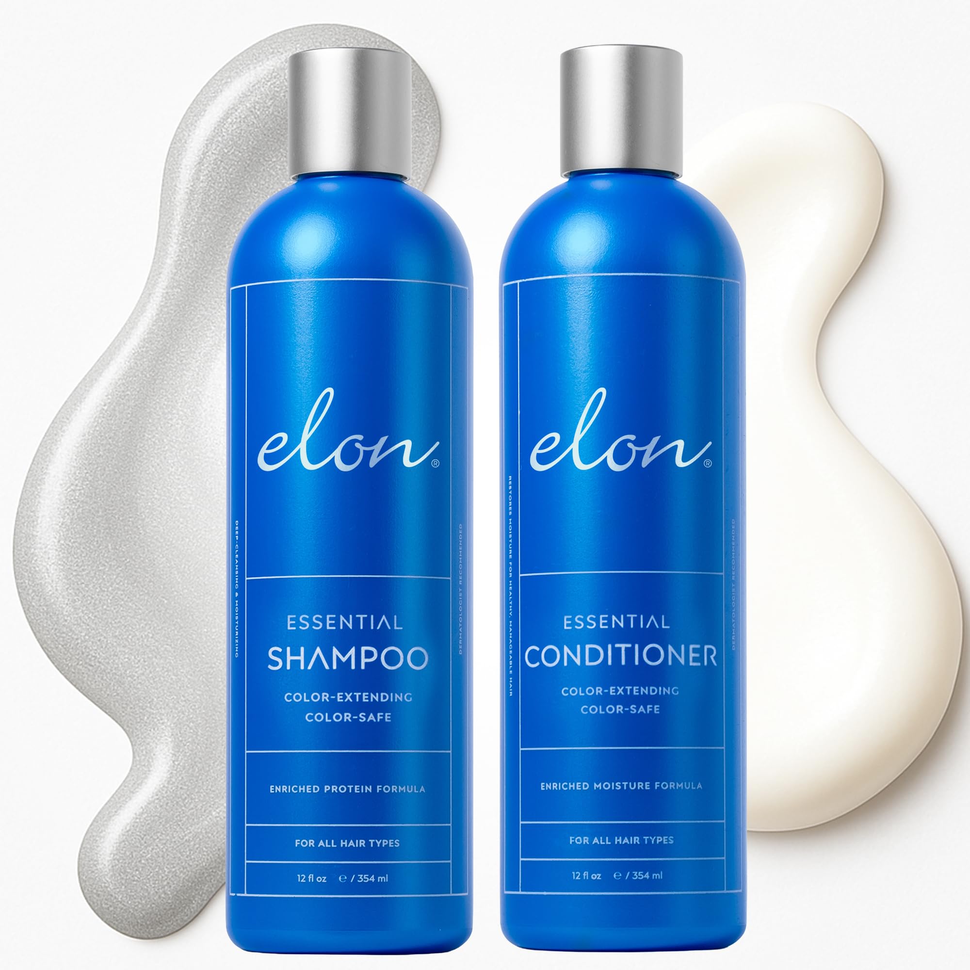 Elon Sulfate Free Shampoo and Conditioner Set (12oz) –Hair Shampoo for Color Treated Hair to Extend Color –Conditioner for Dry Hair to Nourish & Protect –Color Safe & Paraben Free