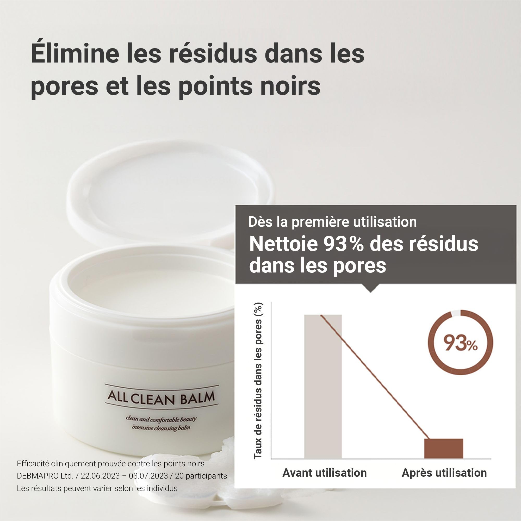 HEIMISH All Clean Balm 4.0fl.oz/120ml - Baume nettoyant multi-usages | Démaquillant, nettoyant pour le visage, soin des points noirs, hydratant | Huile d'arôme naturel, formule baume-à-huile